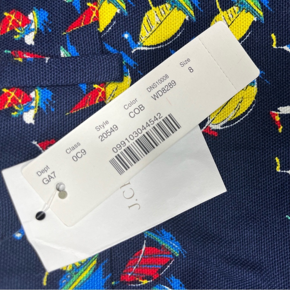 J. Crew Collection Navy Sailboat Print Cropped Pants - Picture 5 of 7